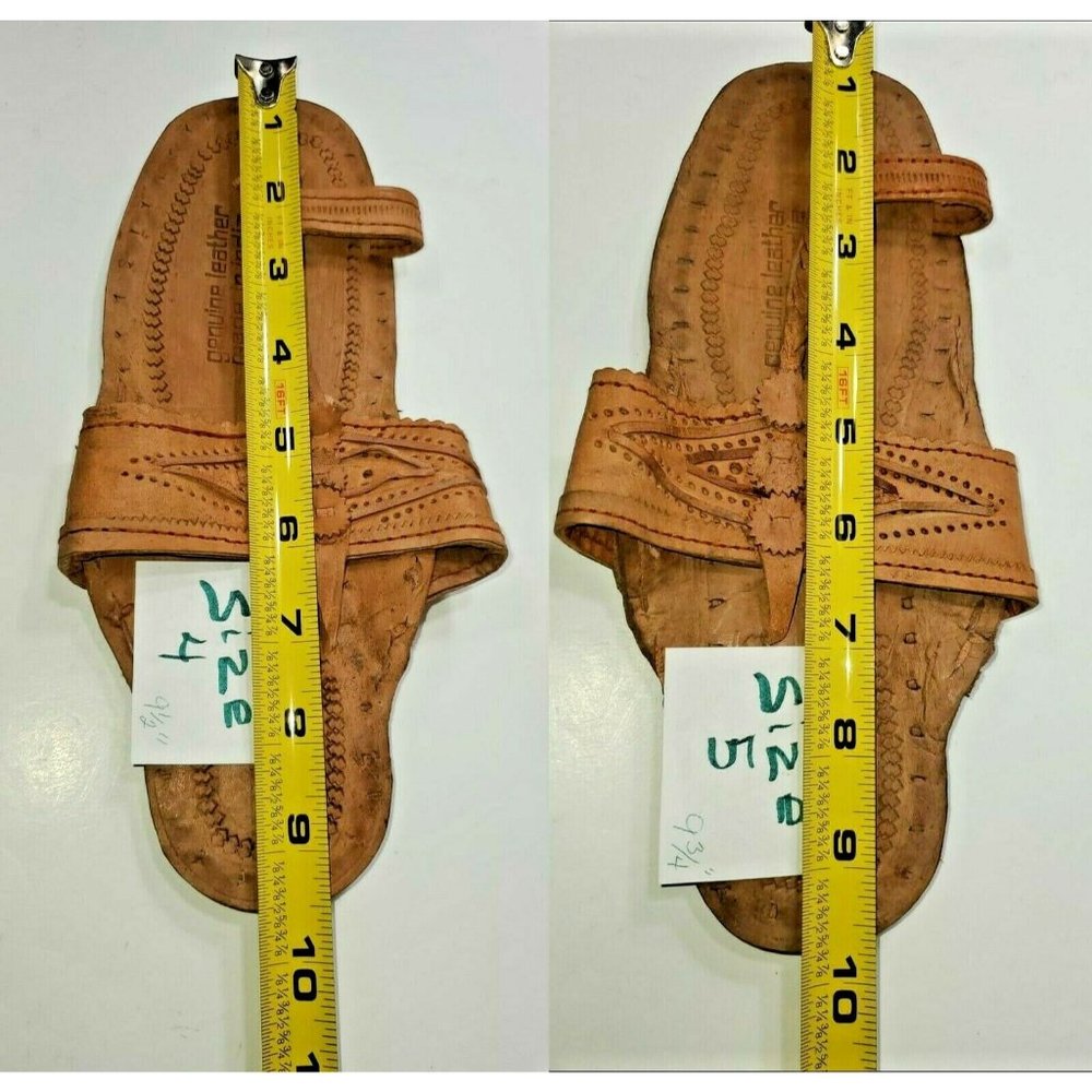 BRAND NEW  WATER BUFFALO LEATHER RETRO 1960'S - 1970'S STYLE SANDALS HANDMADE - Picture 3 of 7